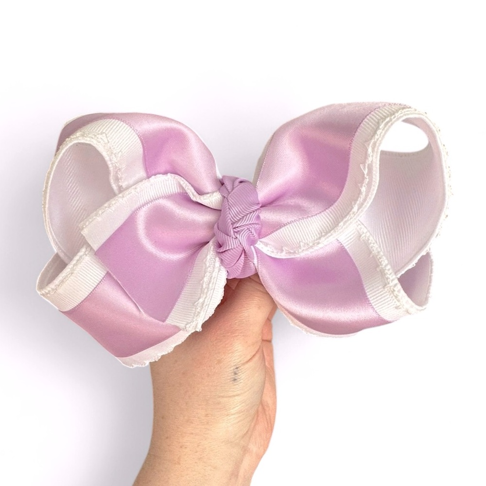 Lavender Satin smocked bow